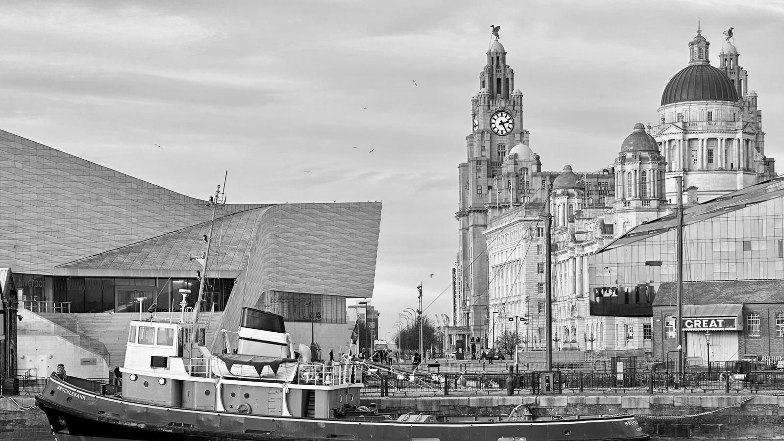 Liverpool Seafront Greyscale